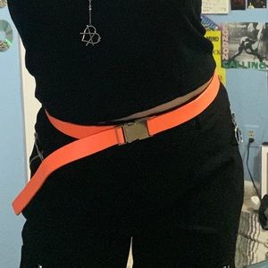 Neon orange buckle belt